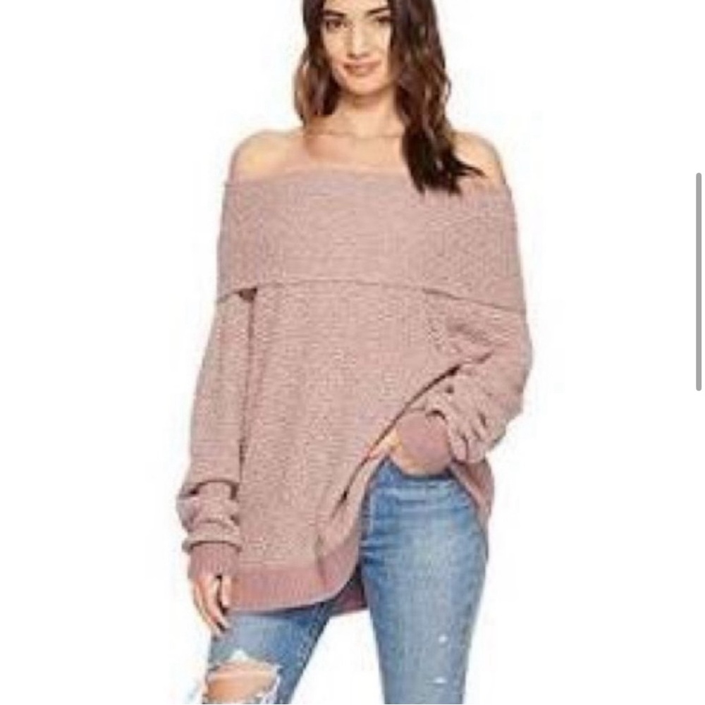 Free People By Your Side Knit Cowl Sweater/Top